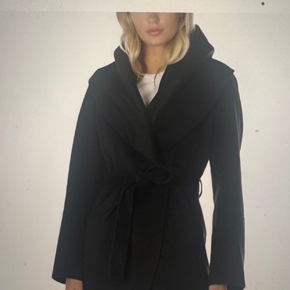 TAHARI Women's Double-Faced Luxury Soft Blend Peacoat Removable Belt Wool Coat - Picture 1 of 16